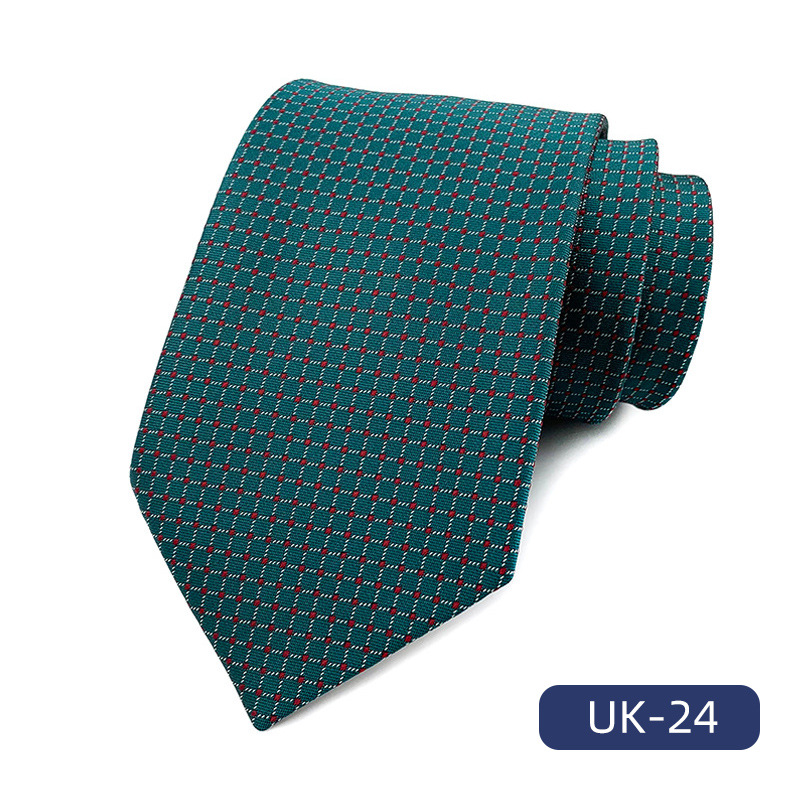 Picture of in stock wholesale men's tie polyester yarn-dyed jacquard fabric business formal wear casual fashion suit accessories