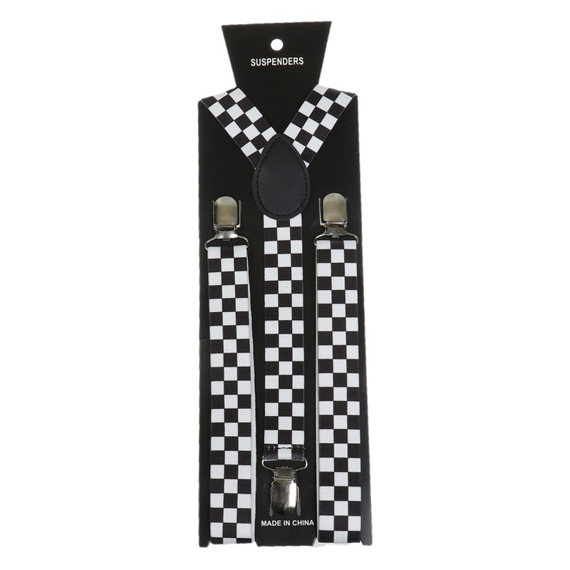 New European and American Halloween printed suspender three clips Ghost Head printed suspender European and American crazy festival suspender