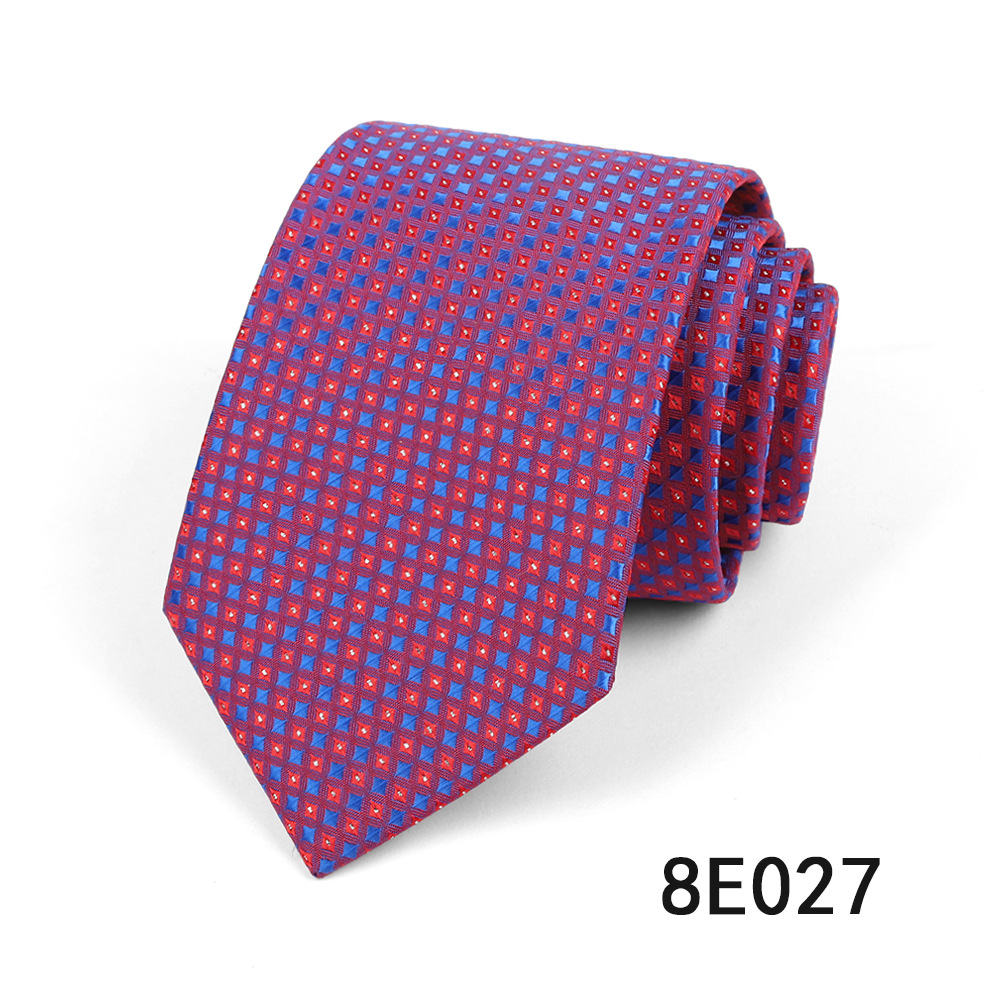 Picture of Men's Tie Business Casual Stripesd Tie 8cm Polyester Jacquard Embroider Print Tie Wholesale Formal Wear