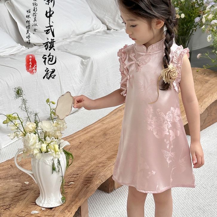 Picture of Girls' Cheongsam dress Summer Clothes Children's Chinese-style Hanfu One-year-old Baby Dress Princess Dress Summer Children's Wear