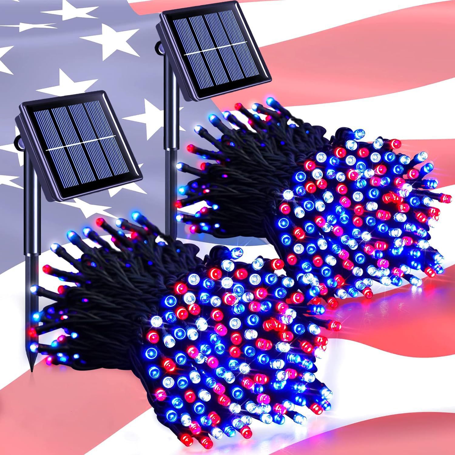 Christmas Holiday Courtyard Garden Decoration Outdoor Solar Light String Stars Independence Day Halloween Lights