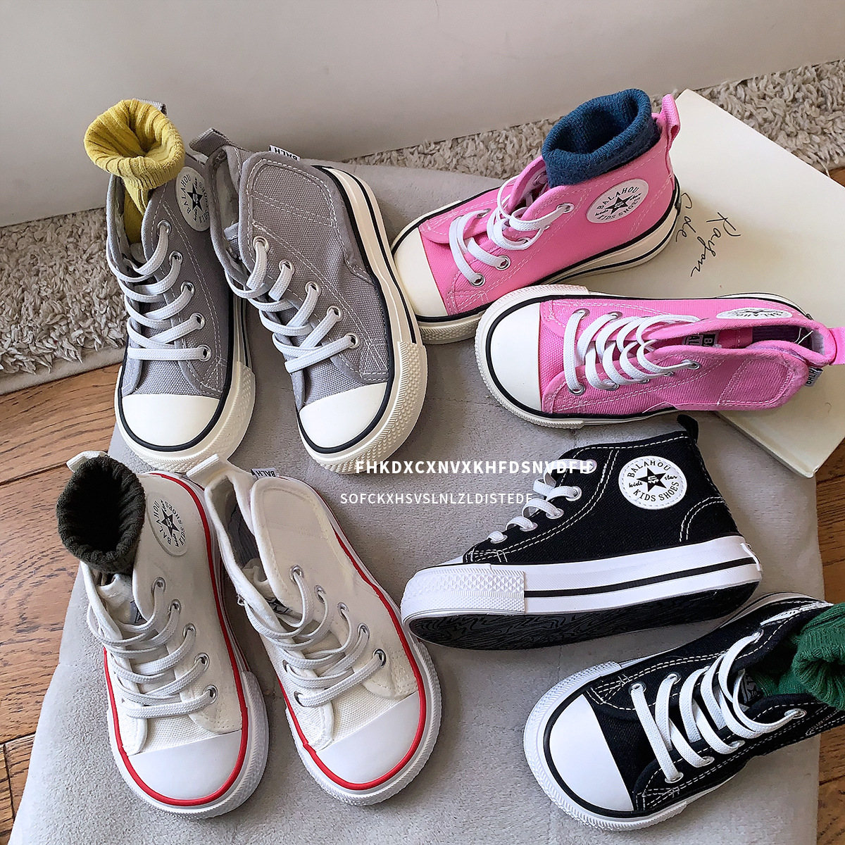 Spring and Autumn Children's Shoes 1-3-6-12 Years Old Children's Canvas Shoes Girls High Shoes Boys Casual Cloth Shoes Baby Shoes