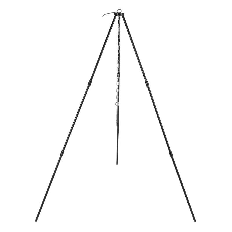 3-Section outdoor camping campfire tripod hanging pot picnic fire bracket aluminum alloy tripod camping supplies