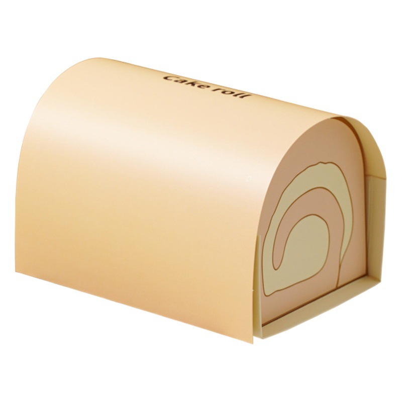 Arch three-color cake roll packaging box towel roll Swiss roll mousse pastry baking packaging can be ordered logo