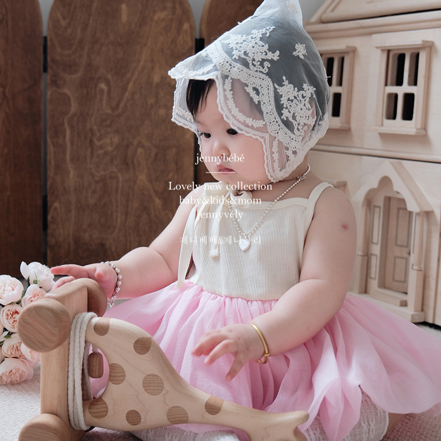 Jennybebe Summer Baby Princess Dress Mesh Climbing Dress Baby Girl's Hundred Days Banquet One-Body Dress