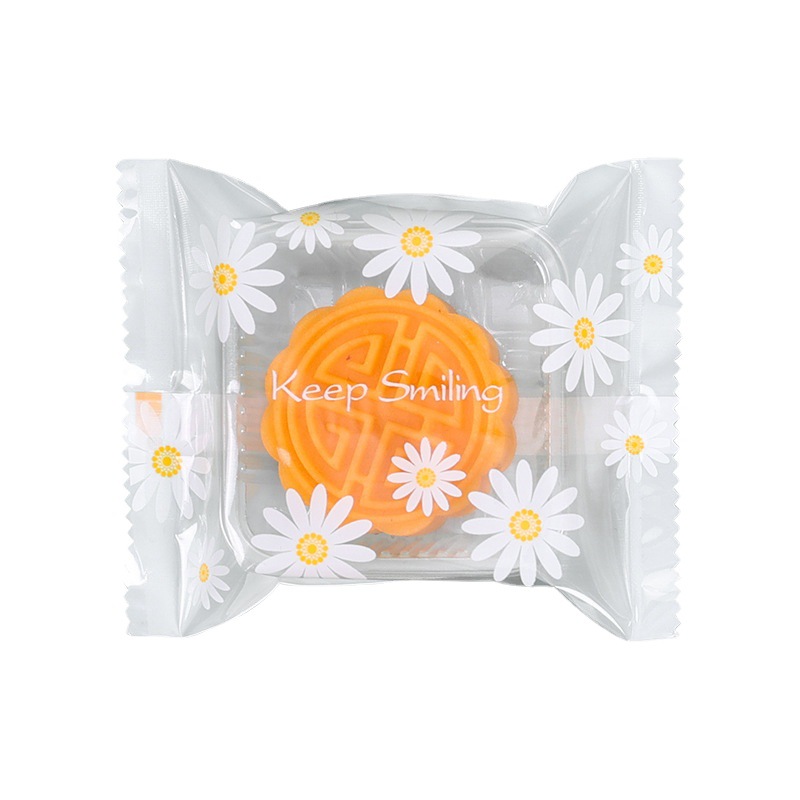 Picture of Original transparent white background Daisy snowflake crisp packaging bag cookie pastry bag moon cake machine sealing bag 100 pcs