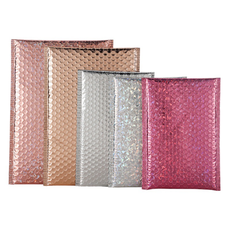 Colorful Thickened Laser Aluminized Film Bubble Bag Amazon Foreign Trade Export Express Bag Bubble Packaging Bag