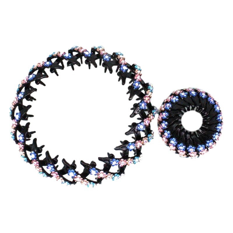 New Bird's Nest Hair Handy Gadget Lazy Ball Hair Circle Ponytail Clip Dance Rhinestone Headwear Hair Accessories Hair Clip for Women