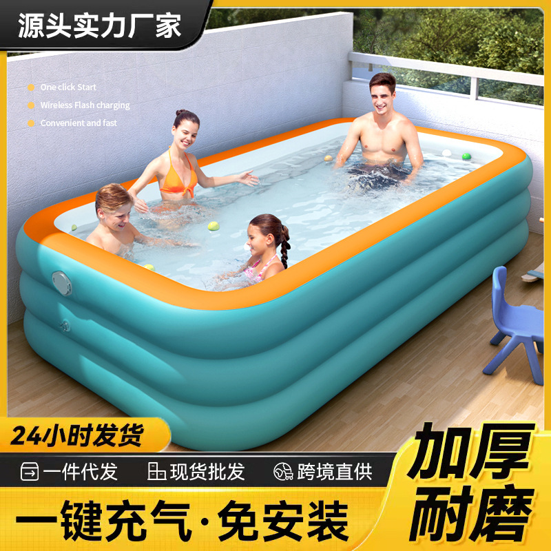 Picture of Inflatable Swimming Pool Children's Household Foldable Baby Baby Kids Adult Outdoor Family Bathpool Swimming Bucket