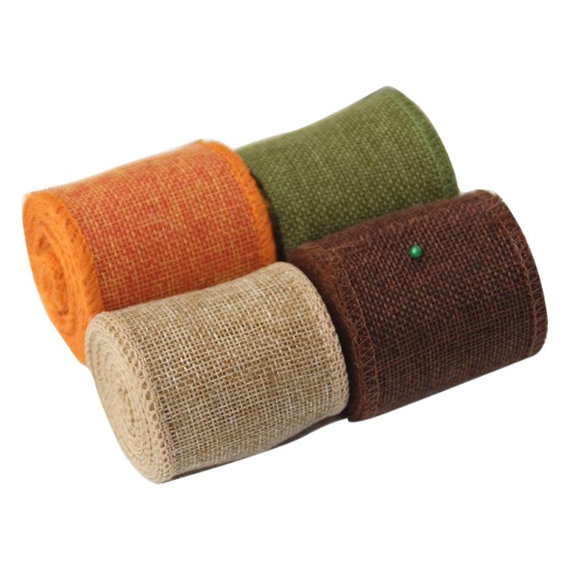 6cm bridal holding flower decoration Christmas decorative ribbon diy handmade linen roll imitation linen webbing hem