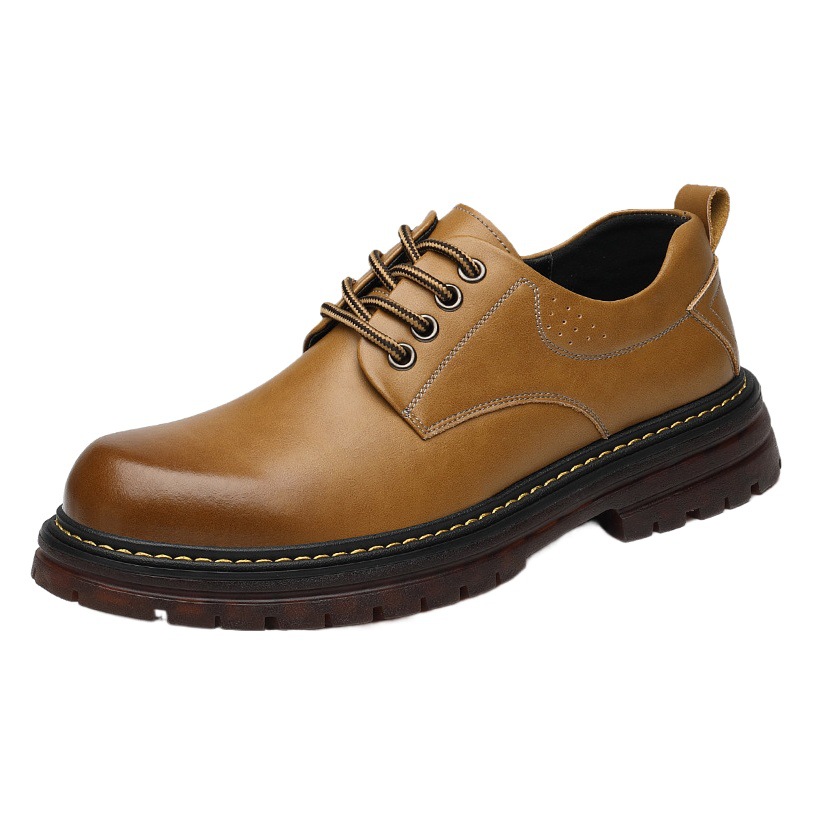 Martin boots men's low-top thick-soled big-head tooling casual leather shoes British fashion retro tide shoes a generation of hair