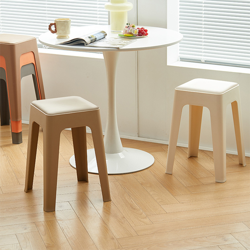 Plastic stool thickened for home use Modern simple can be stacked Stackable Comfortable chair high round stool bench for long time