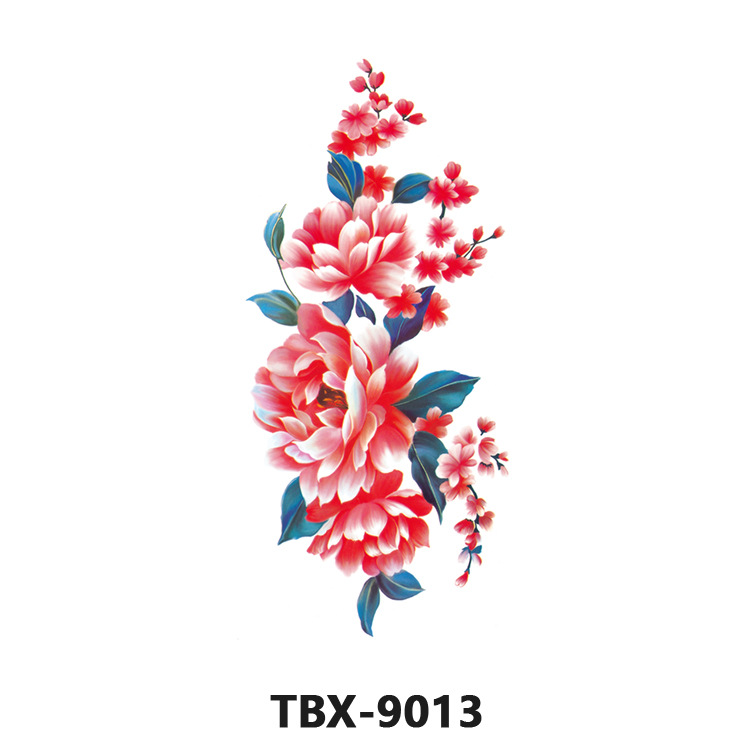 Picture of Waterproof sweat female flower tattoo stickers plant flower party sexy rose peony plum tattoo stickers tattoo
