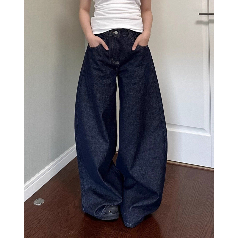 American Style High Street Elegant Vibe Wide Leg Jeans New Loose High Waist Slimming Casual Straight Tube Long Pants