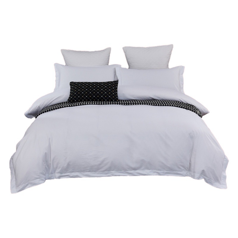 Hotel Bed & Breakfast linen white four-piece set hotel bedding pure cotton quilt cover bed sheet pillowcase three-piece set Wholesale