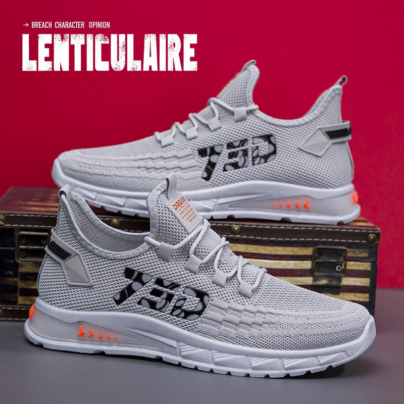 Men's Shoes Summer Breathable Fly-woven Mesh Sports Casual Shoes Soft Sole Non-slip Running Shoes plus size Lightweight Work Shoes for Men