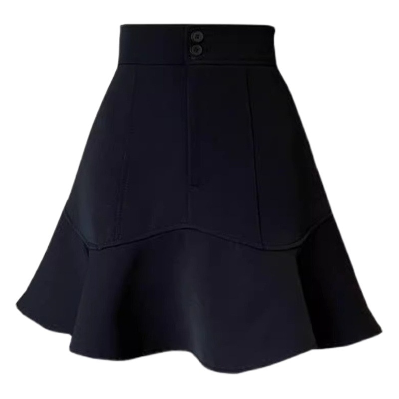 Ruffled Fishtail Skirt Women's Spring 2024 New Korean Style High Waist Hip Skirt Fashionable Slim A- line Skirt