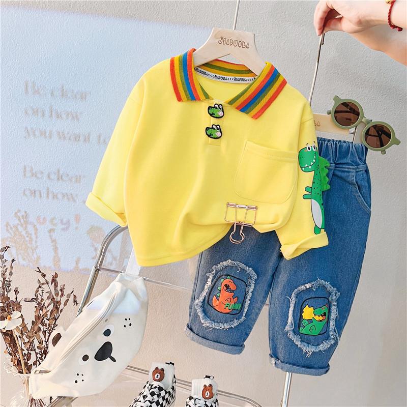 Picture of Children's Clothing Boys Korean Style New Spring Casual Fashion Sweatshirt Suit Kidsren's Spring & Fall Clothing Baby Fashionable Trend