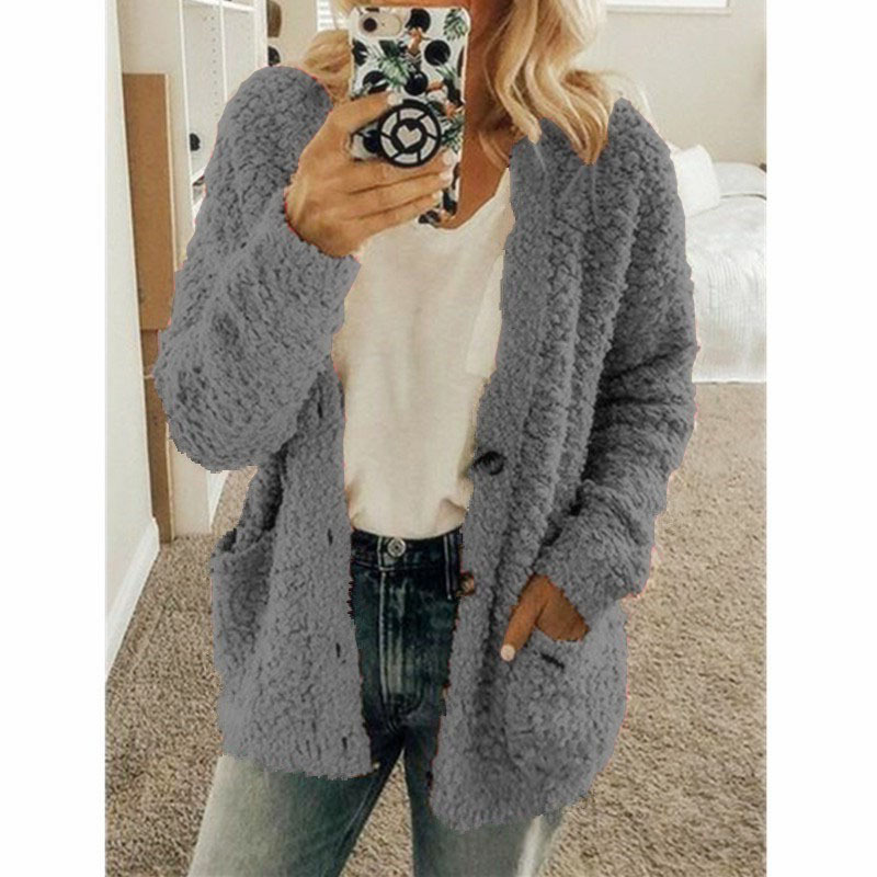 Picture of EBAY Amazon wish2024 autumn and winter explosions European and American women's fashion casual lamb coat plus size
