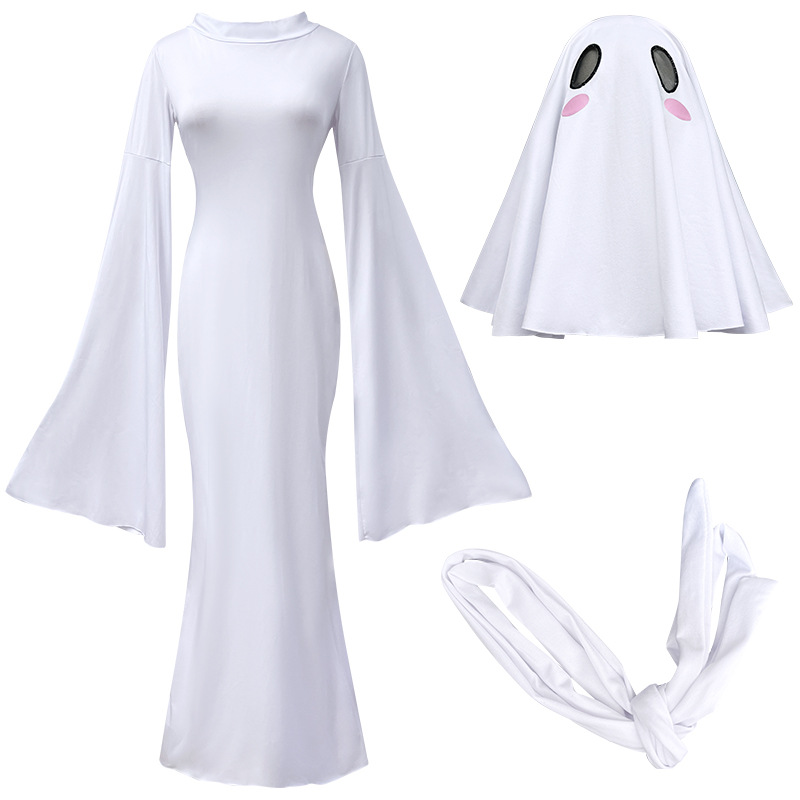 Halloween New Ghost Mother Cos Dress Lady Apricot Same Style Sexy Backless dress Stage Performance Dress for Women
