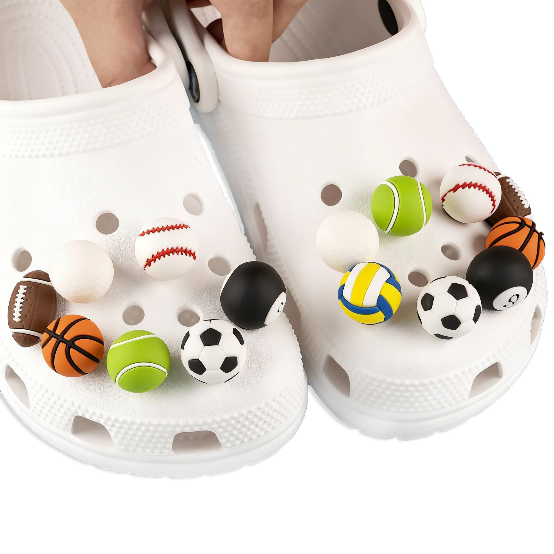 Cross-Border Hot Selling 3D Basketball Hole Shoes Flower Pvc Football Tennis Decorative Shoe Buckle Garden Shoes 3D Shoe Accessories