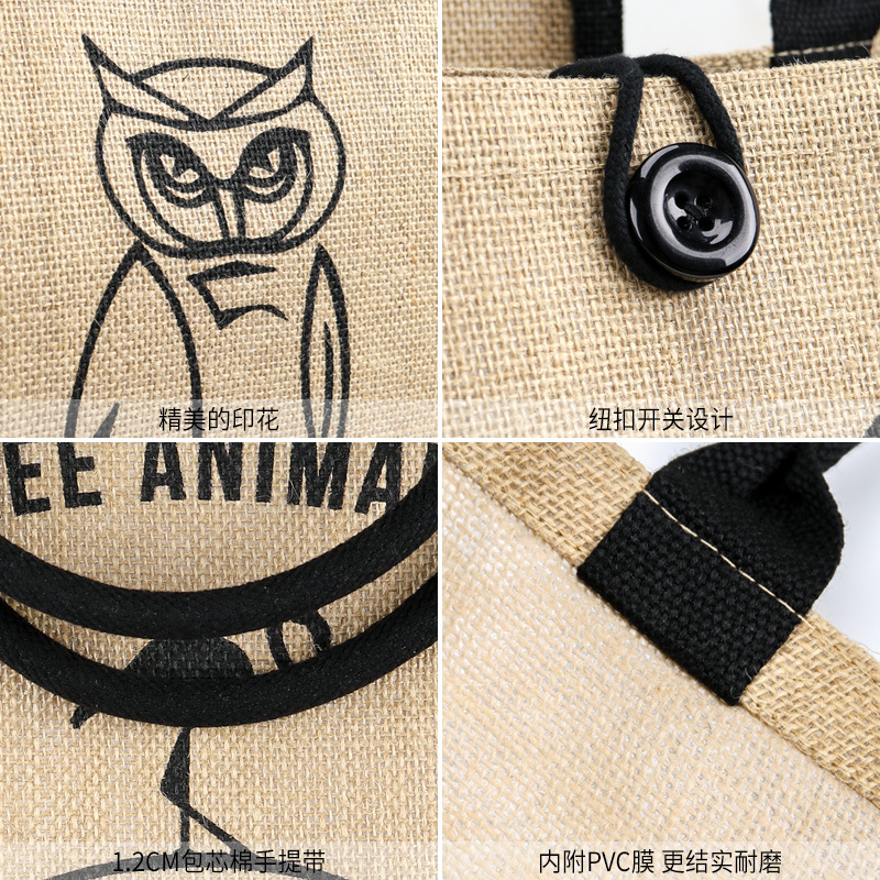 Picture of Foreign trade retro jute handbag can be printed LOGO advertising shopping environmental protection large capacity fashion handbag
