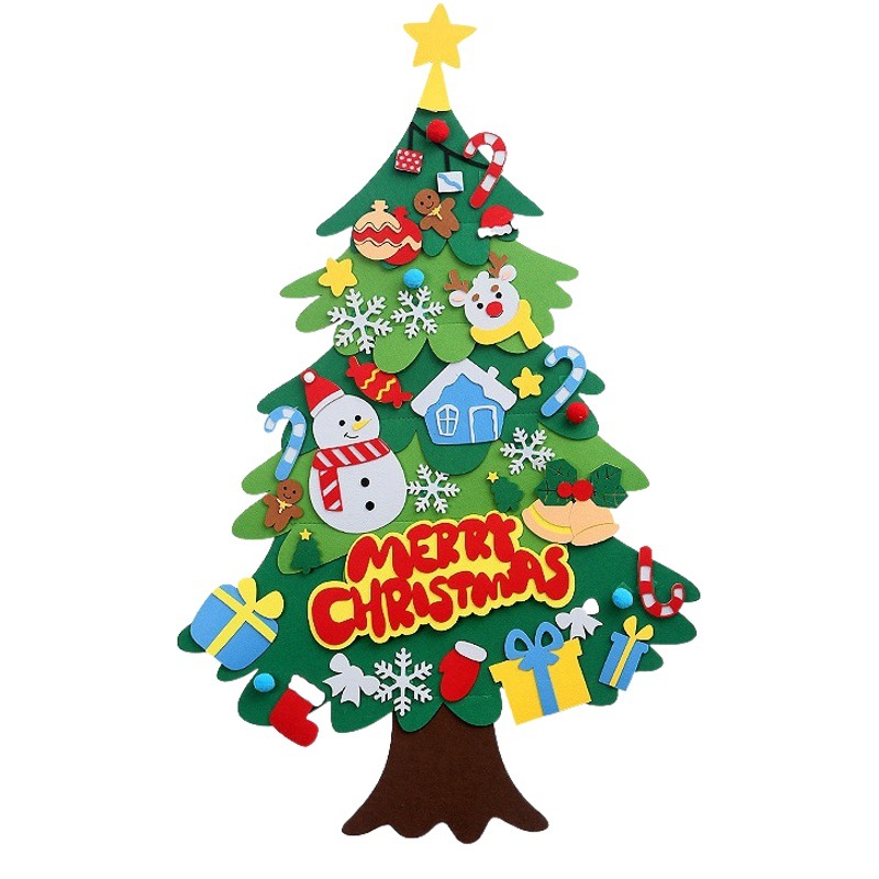 New Felt Christmas Tree Non-woven Felt Christmas Tree Children's Handmade Educational DIY Christmas Decorative Pendant