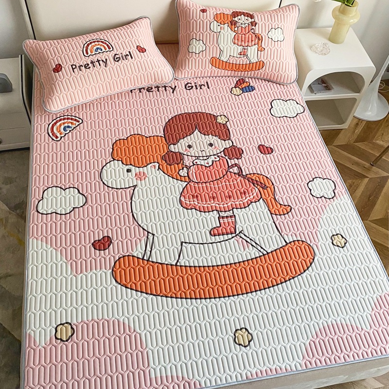 Picture of 2023 new large version of digital printing latex mat three-piece summer bedding air-conditioning mat washable