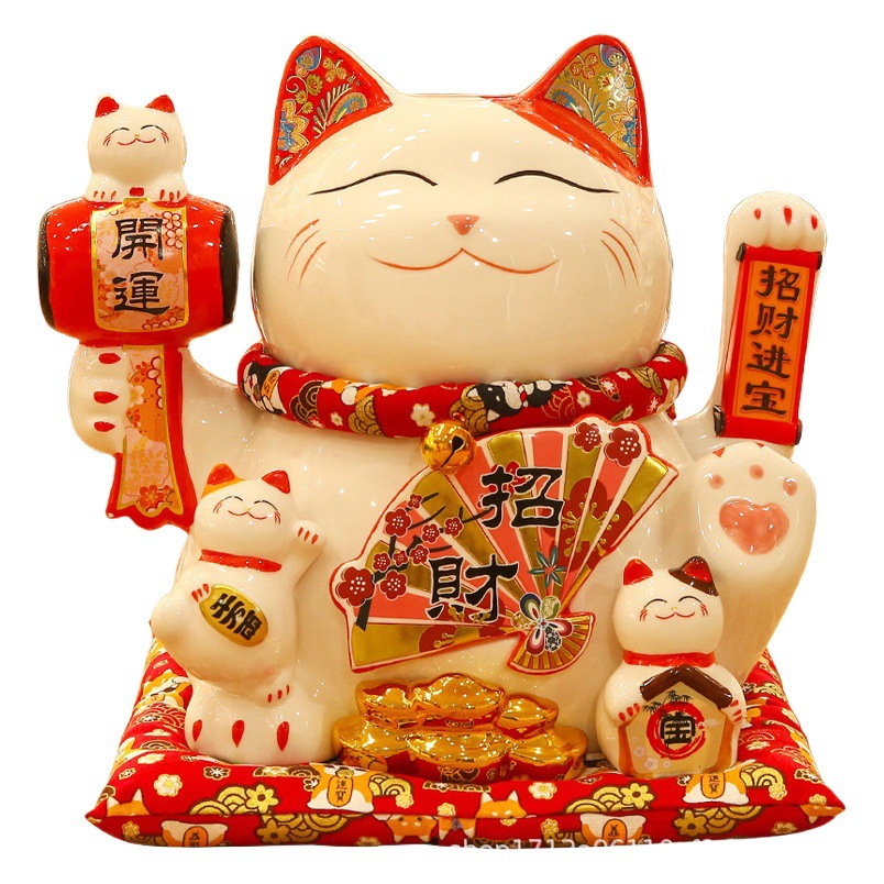 Lucky Cat Decoration Business Brisk Business Large Automatic Shake Hand Front Desk Home Living Room Decoration Lucky Cat Gift