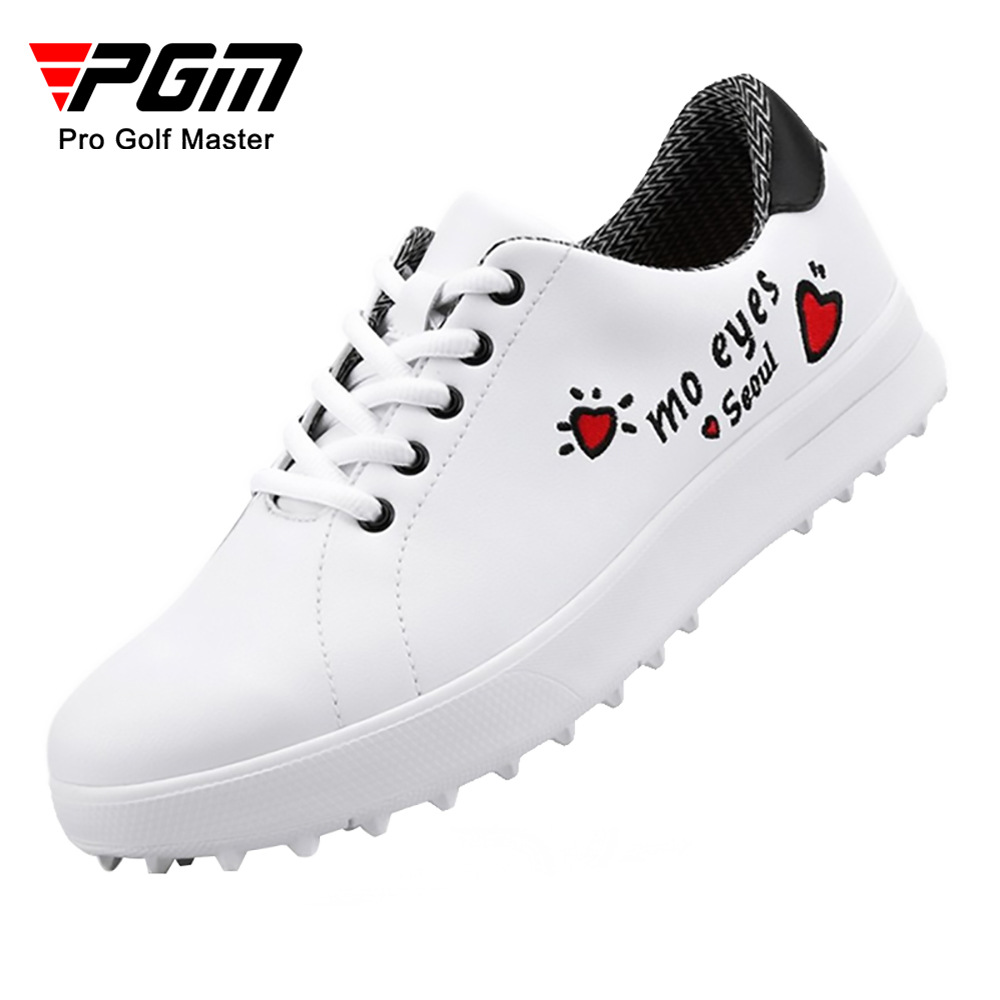 Pgm Manufacturer Direct Supply Golf Shoes Women's Waterproof Shoes Korean Style Versatile White Shoes Soft and Breathable