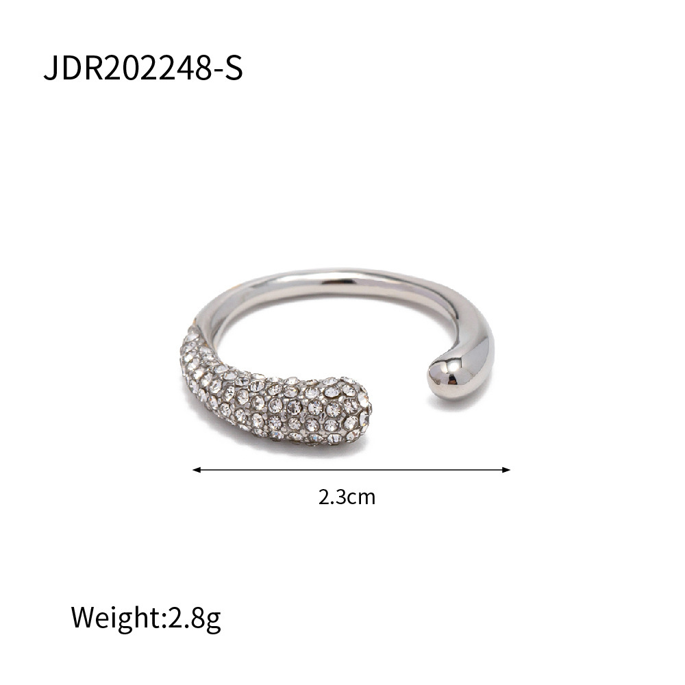 Picture of Jieding European and American titanium steel spring and summer stainless steel inlaid zircon ring cross-border trend does not fade niche jewelry wholesale