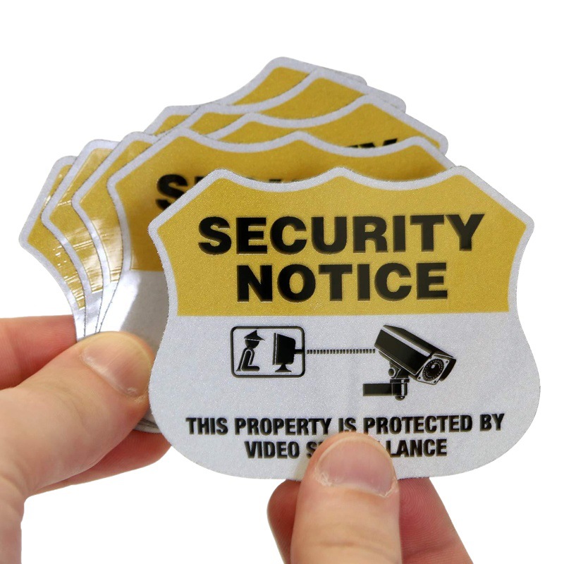 Protect "Security Notice Sticker Set 6/2.75" x 3.25 "Reflective Cursor