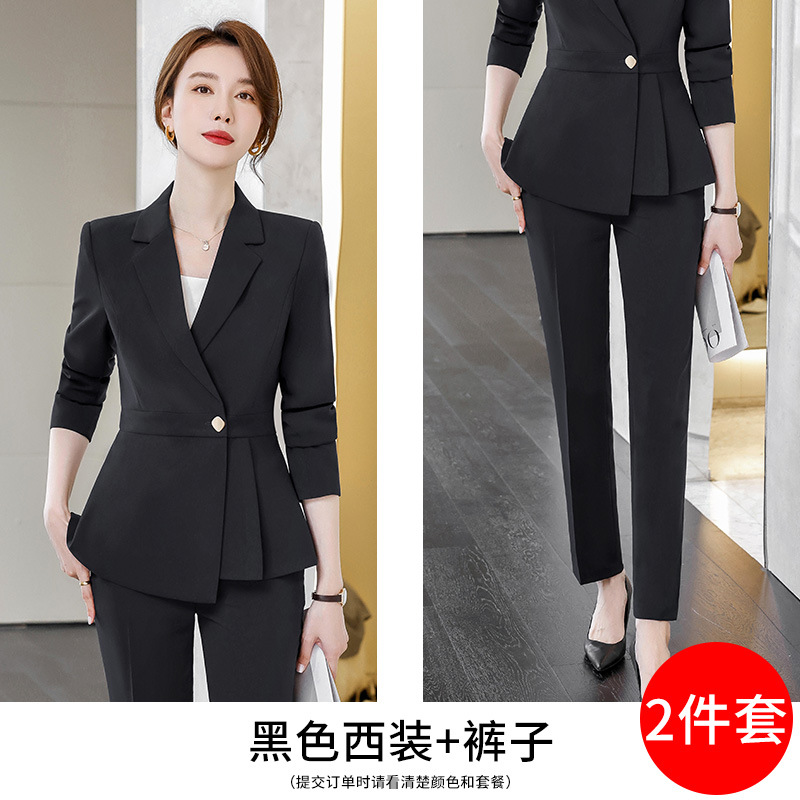 Picture of Grey Professional Suit Female Dress Hotel Manager Interview Civil Servant Work Clothes Suit Jacket Female Spring and Autumn