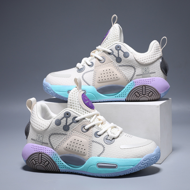 City 9 Hollow Wade Cotton Candy Primary School Children's Basketball Shoes New Shock Absorbing Air Cushion Practical sneaker Men