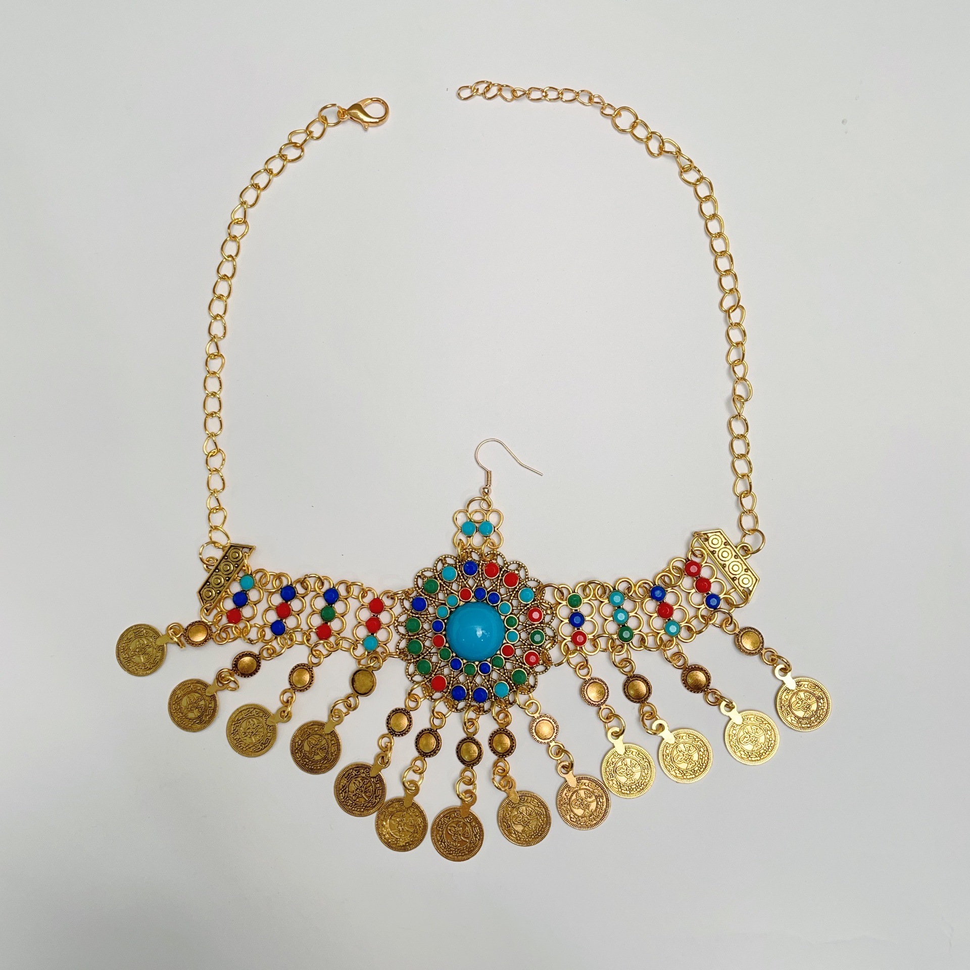 Picture of Children's Antique Forehead Chain Headwear Girls' Headwear Tassel Xizang Hair Accessories Western Exotic Eyebrow Pendant Necklace