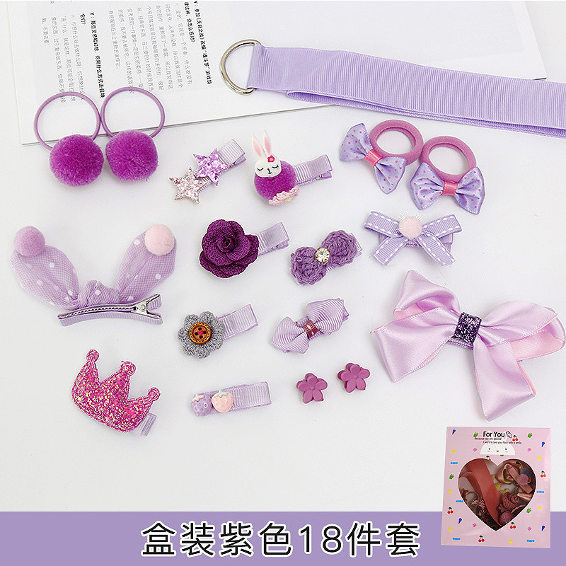 Picture of Korean Style Hair Accessories, Kidsren's Hairpins, 18-Piece Set, Girls' Hair Accessories, Baby Cute Hairbands, Girls' Hairpins, Baby Headbands