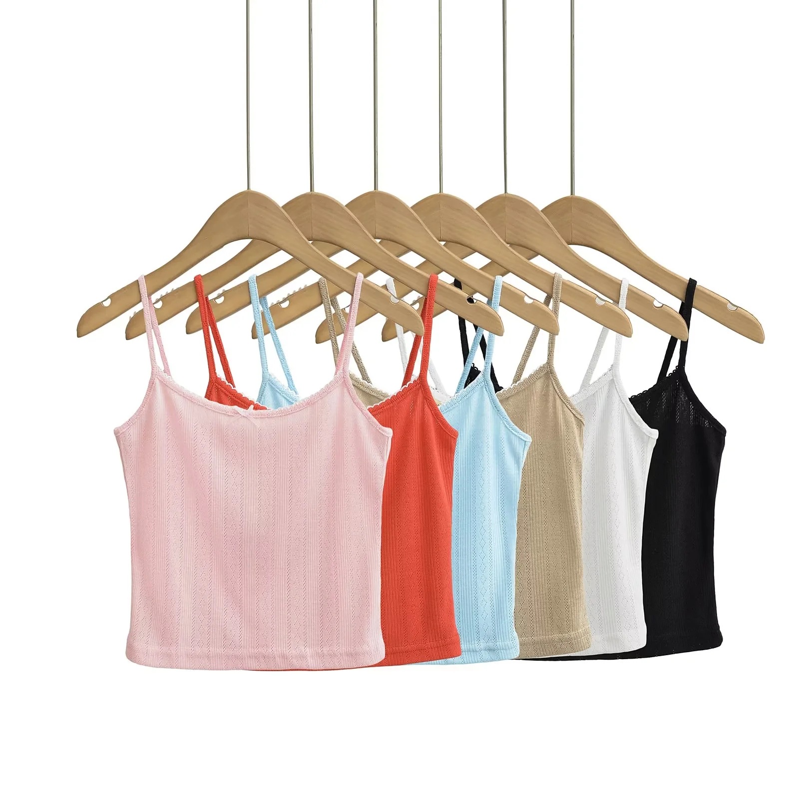 Hot Girls Pure Desire Style Hollow-out Micro-transparent Camisole Women's Summer Outer Wear Slim-fit Backless Sexy Bottoming Inner Short Top
