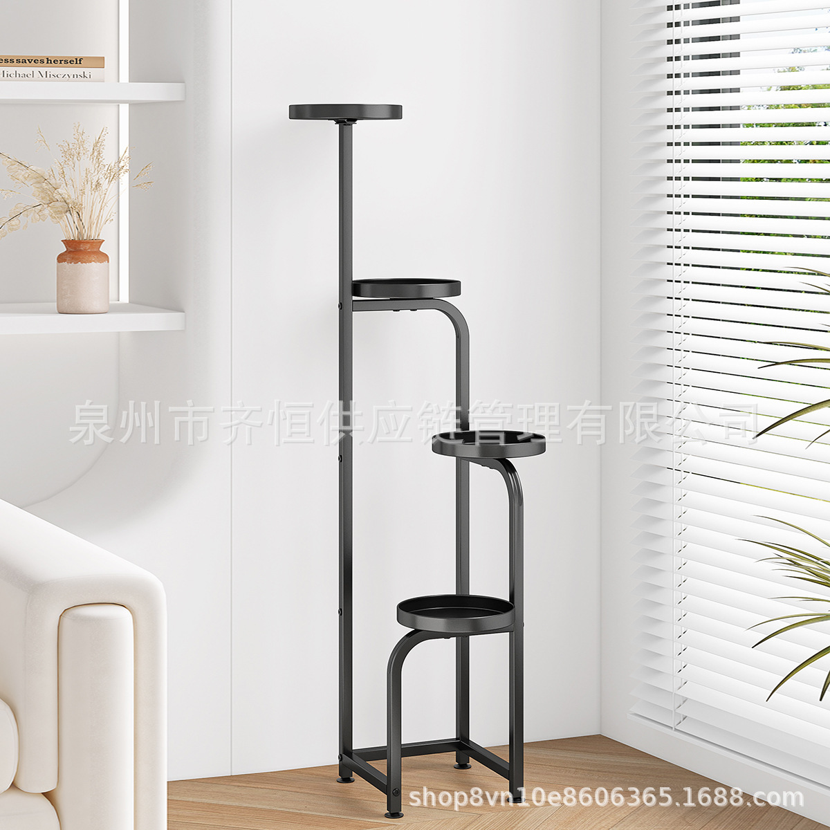 Picture of Amazon Cross Border Indoor Revolving Window Plant Stand, 3 Tier Metal Plant Bracket, Wall Plant Hanging Flower Stand