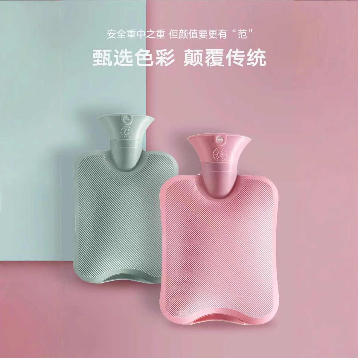 Picture of Water-Filled Hot Water Bag, Thickeneded Explosion-Proof Plush Hot Water Bag, Large Portable Hand Warmer, Water-Filled Hot Compress for Female Students