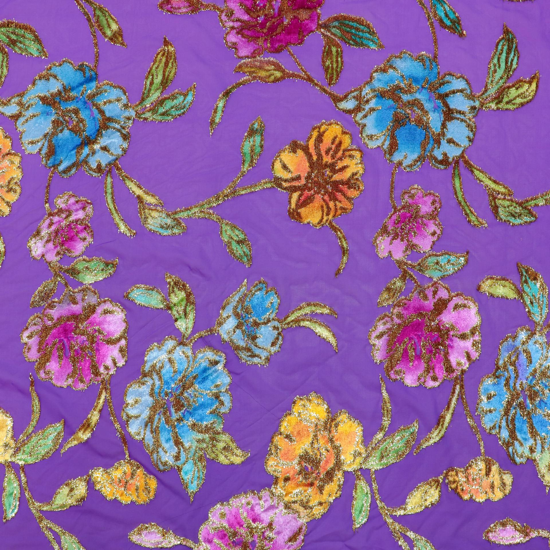 Picture of Factory Wholesale Direct Sales Woven Velvet Jacquard Positioning Hand-Painted Fabric High-Definition Dress Dress Cheongsam Fabric