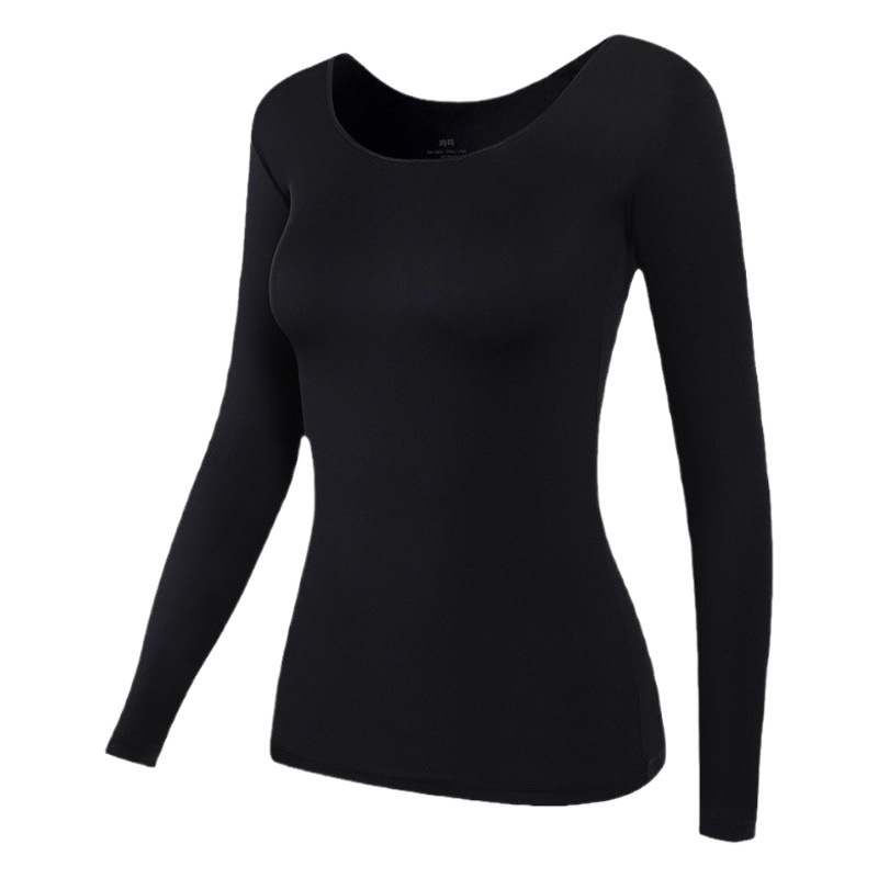 Hyaluronic acid skin-beautifying clothing seamless ultra-thin invisible thermal energy inner base top long sleeve skin bottom thermal underwear for women