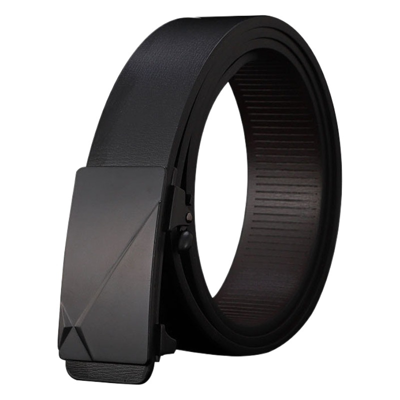 Factory direct toothless automatic buckle belt men's leather two-layer cowhide business leisure belt men's wholesale generation