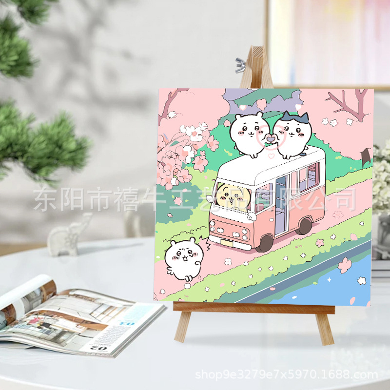 Picture of Jiyikawa Digital Oil Painting DIY Flower Hand-Filled Oil Painting Healing Decompression Plant Flower Landscape Painting