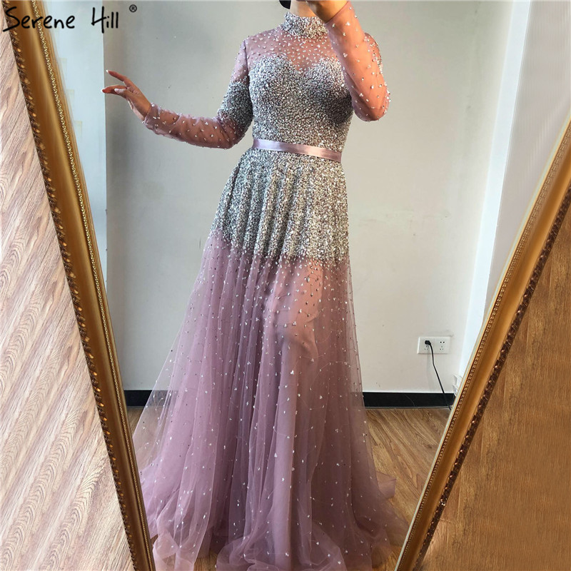 Picture of 2021 new diamond sequins high-end atmosphere long sleeve luxury annual party elegant evening dress dress LA70066
