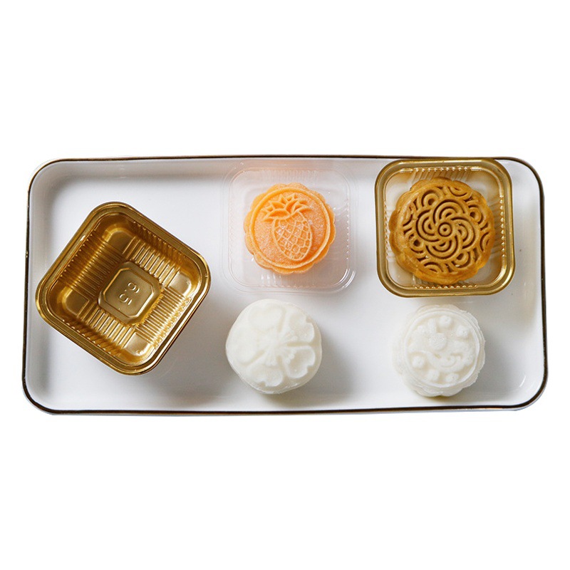2025 new mid-autumn moon cake packaging holder 50g80g100g blister inner holder transparent golden moon cake holder blister box