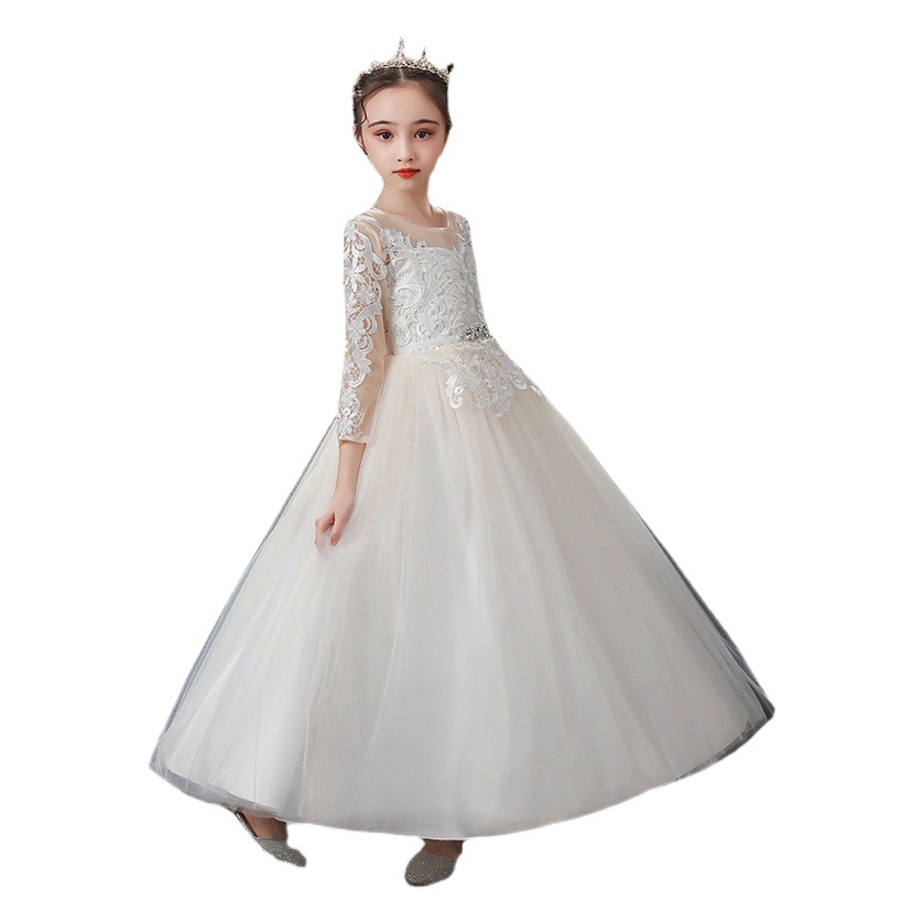 Cross-border girls dress Western style princess dress 2022 new children's long sleeve performance puffy dress a generation of hair
