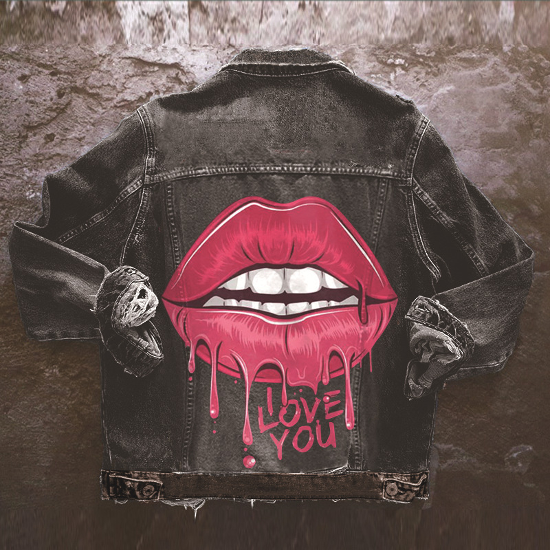 Picture of 1494 * European and American big lips fashion casual teenage denim coat women Amazon ebay new women's jacket