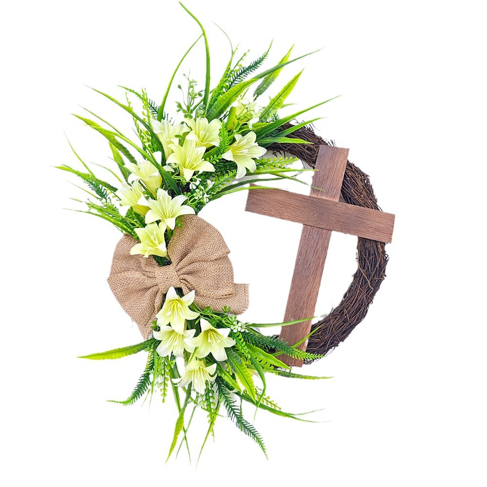 Picture of Cross border Easter Cross wreath EasterWreath EasterWreath Amazon spring door hanging decoration