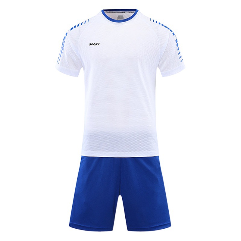 2021 summer average size spot white sports suit solid color sports breathable training suit manufacturers customized wholesale