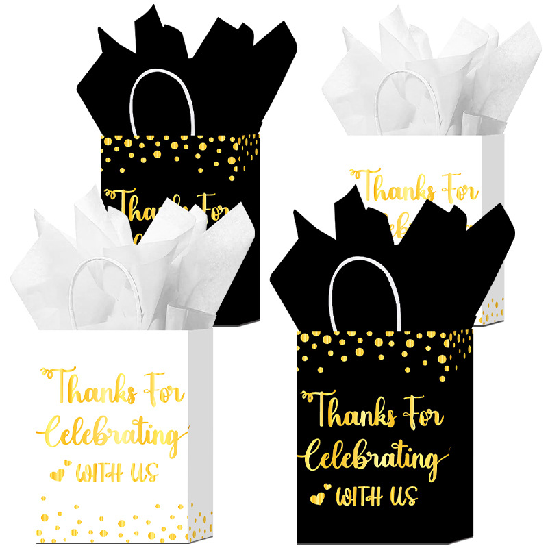 Amazon New Bronzing White Cow Gift Bag Merchant Super Birthday Party Cartoon Candy Style Shopping Tote